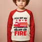 Cm-Kid Kids Valentines Shirt Girls Boys Firetruck Print Long Sleeve T-Shirt Toddler Valentines Patchwork Outfit Tees Clothes 5-6