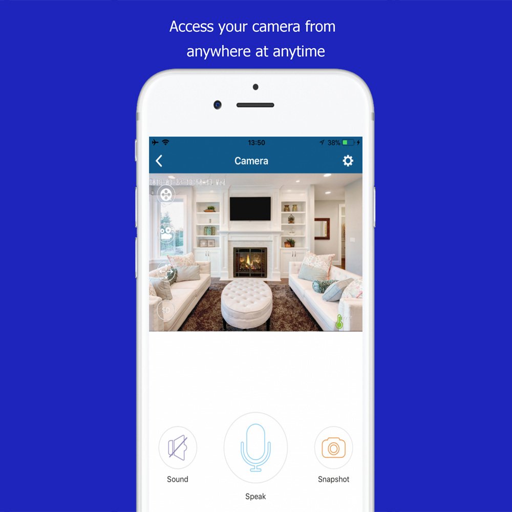 Emerson Wifi Indoor Home Security Surveillance Camera, Two Way Audio, Night Vision, Motion Detection, 1080P, Er108001