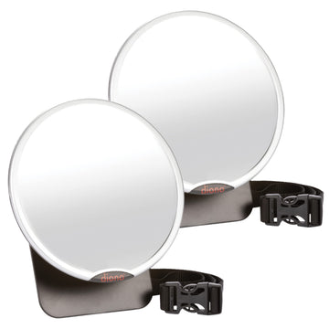 Diono Easy View Pack Of 2 Baby Car Mirrors, Safety Car Seat Mirror For Rear Facing Infant, Fully Adjustable With 360 Rotation, W
