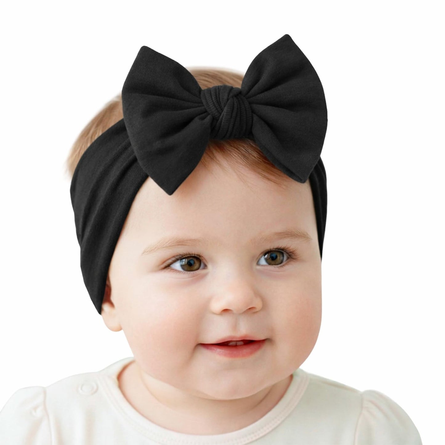 Syga Baby Girls Nylon Headbands Hairbands Hair Accessories Soft Comfortable Bow Headband Elastic Newborn Infant Toddlers Kids 0