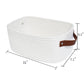 Abenkle Small White Basket With Handle, Soft Woven Storage Bins Baskets For Baby Cat And Dog Toys Organizer, Decorative Shelves