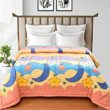 Ritvik Decor Double Bed Cartoon Printed Bed Blankets | Dohar for Kid Boys & Girls | Glace Cotton Soft Comforters for Kids | Doha