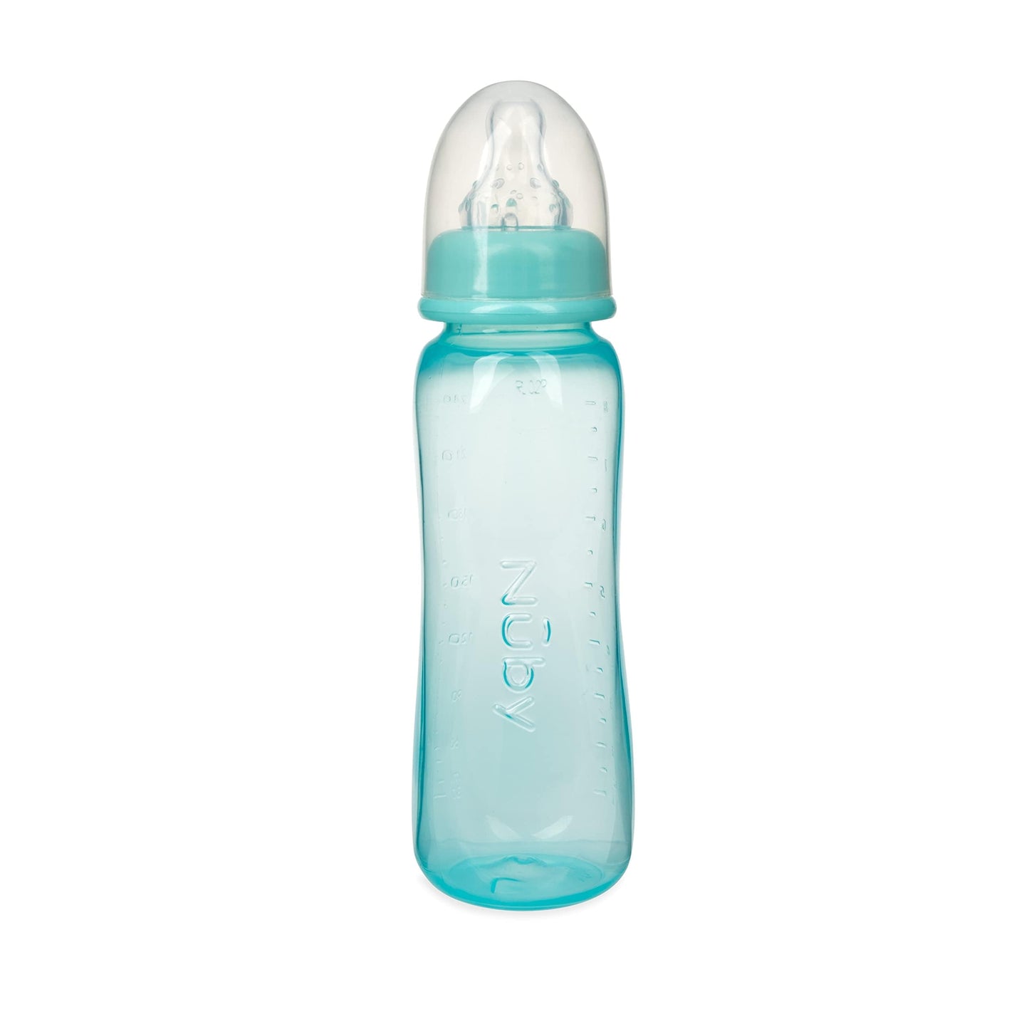 Nuby Standard Neck Tinted Bottle, 8Oz, 3+ Months, Single Pack Of 1, Colors May Vary