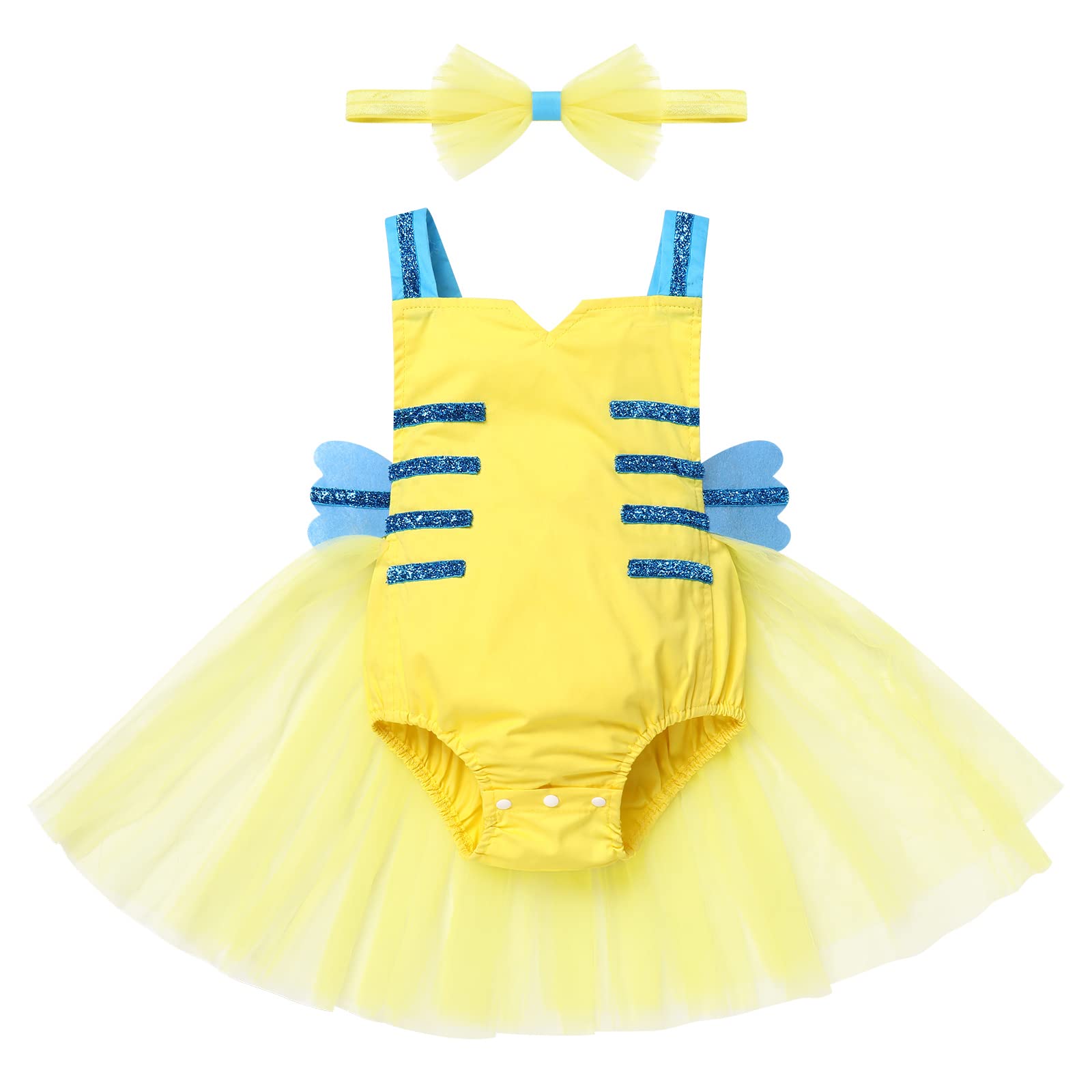 Flounder Costume Toddler: Flounder Costume Baby Halloween Costumes For Girls Cosplay Romper Dress Up Little Princess Infant Flou