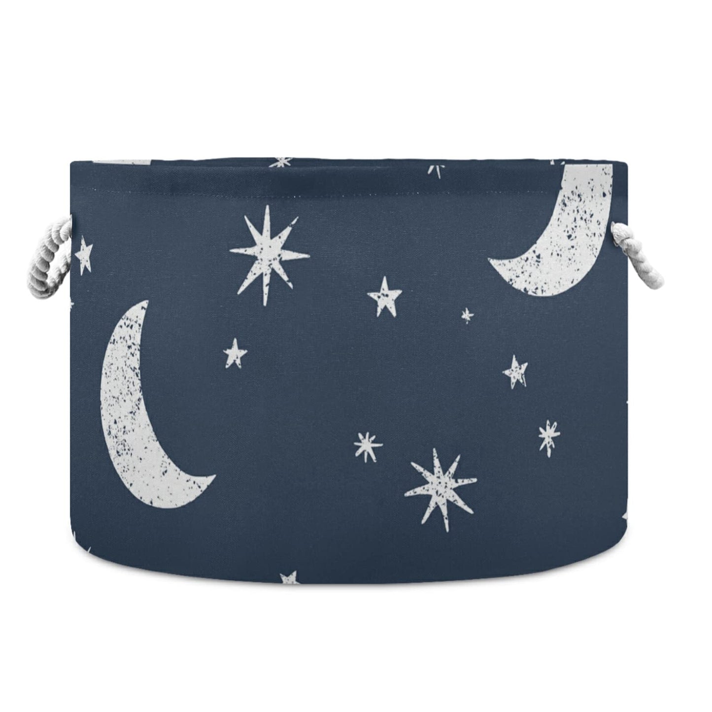Alaza Moon Stars And Clouds On The Midnight Sky Storage Basket Gift Baskets Large Collapsible Laundry Hamper With Handle, 20X20X