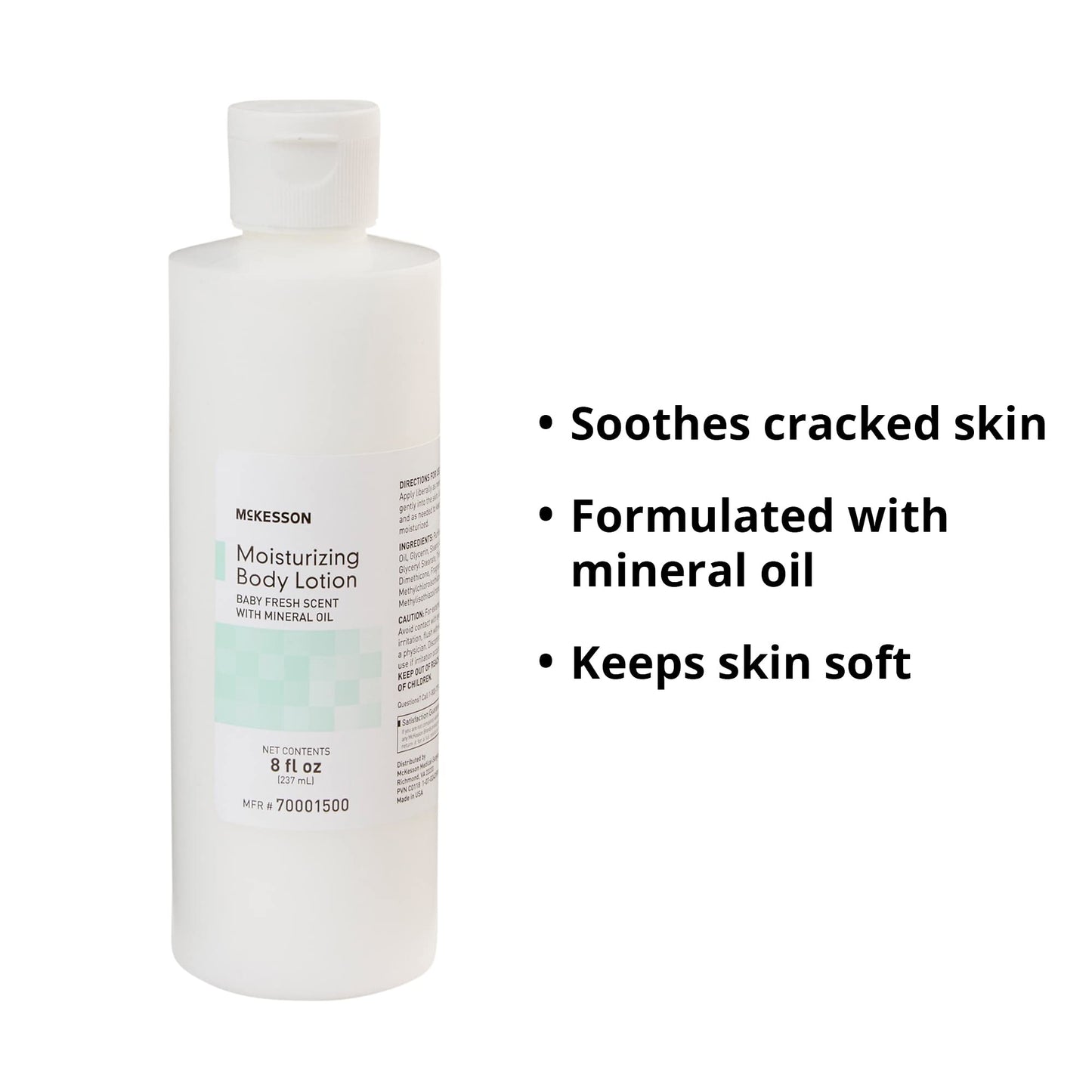 Mckesson Moisturizing Body, Hand And Body Moisturizer, Baby Fresh Scent With Mineral Oil, 8 Oz, 1 Count