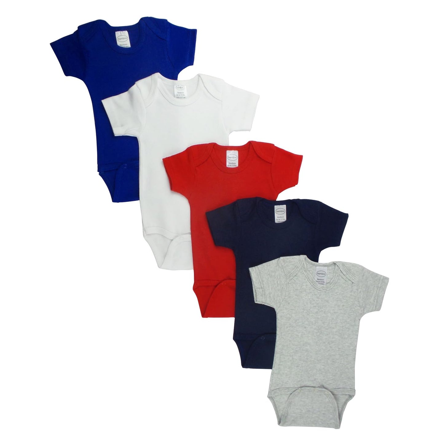 Bambini Red Bodysuit One Piece (Pack Of 5)