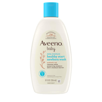 Aveeno Baby Healthy Start Nourishing Newborn Wash, Hypoallergenic Baby Body Wash With Prebiotic Oat Gently Cleanses Delicate New