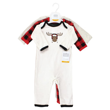 Hudson Baby Girls Unisex Cotton Coveralls, Winter Moose, 3-6 Months, Winter Moose, 3-6 Months Us