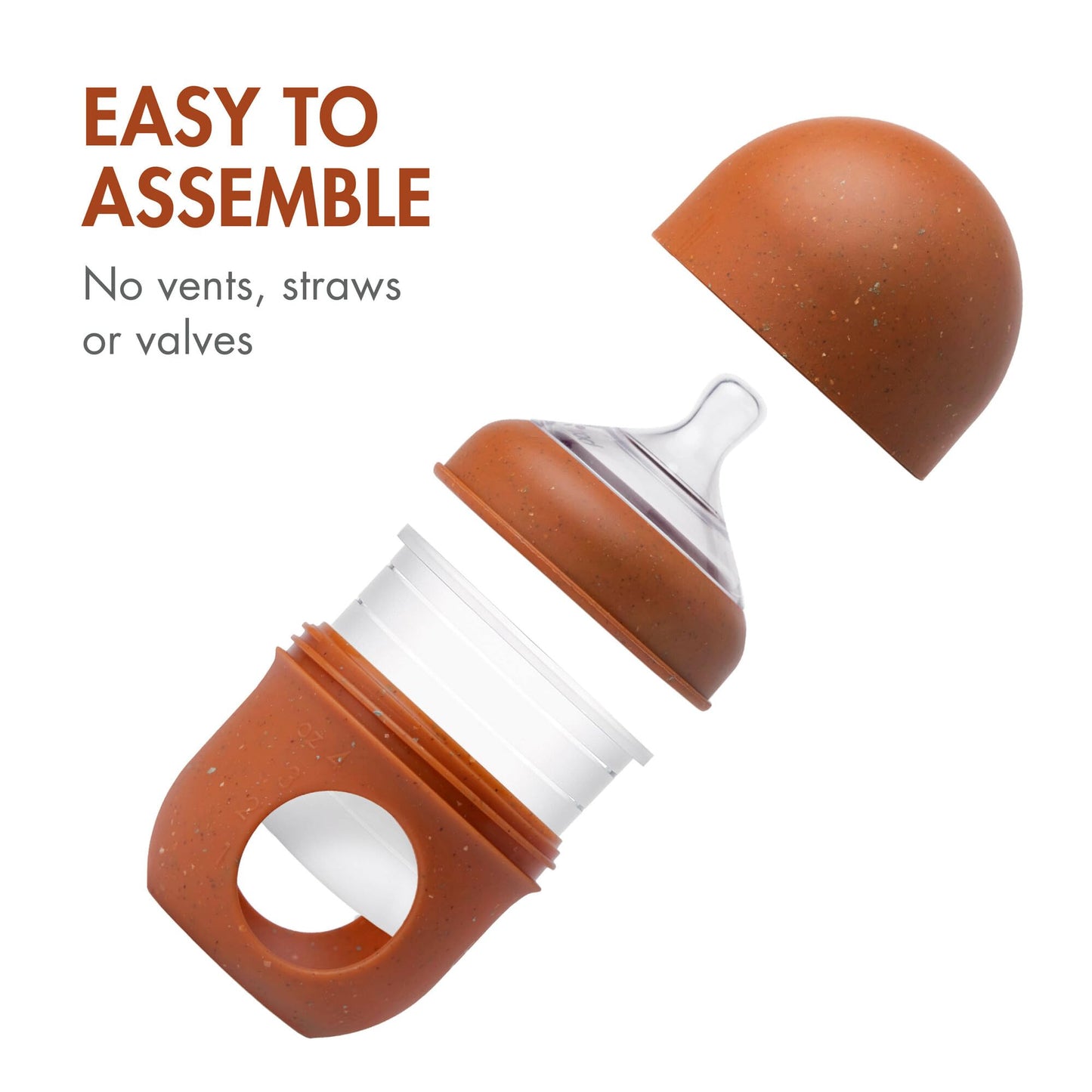 Boon Nursh Reusable Silicone Baby Bottles With Collapsible Silicone Pouch Design - Everyday Baby Essentials - Stage 1 Slow Flow