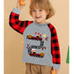 Valentine'S Day Train Shirt For Toddler Boy Girl Love Train Clothes Buffalo Red Plaid Heart Raglan Sleeve Kids Tee Tops 7T
