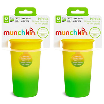 2 Miracle 360 Color Changing Cup For Toddlers Sippy Cups, Toddler Cups Spill Proof With Dentist Recommended Spoutless Design, Bp