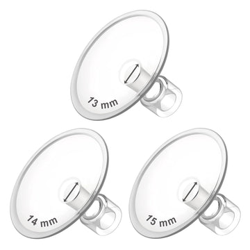 Maymom MyFit Flanges Saucer Goldie Pack 13 14 15 mm Compatible with Medela Breast Pumps and Maymom Wide Base and Narrow Base Con