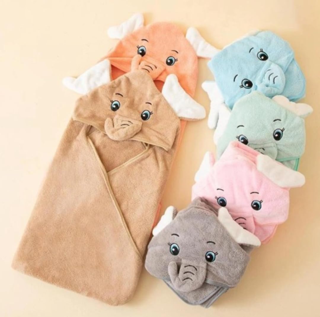UltraSoft Baby Hooded Towel/Wrapper  Baby Towel for New Born | Soft, Safe & SkinFriendly | Super Absorbent Bath Wrap for Newb