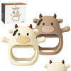 ChooKaChoo 2 Pack Baby Teething Toy for Over 3 Months, Food Grade Silicone Teething Mitten, Anti Dropping Wrist Hand Teethers Ba