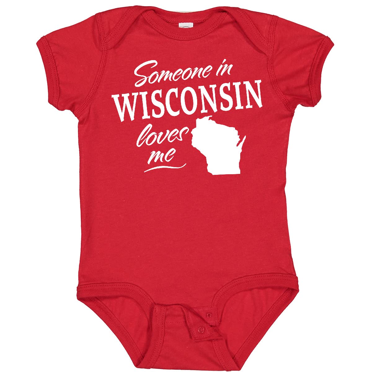 Inktastic Someone In Wisconsin Loves Me Baby Bodysuit, Red, 6 Months
