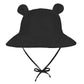 Zando Baby Sun Hat Bucket Hat Wide Brim Beach Caps Toddler Hats For Boys With Bear Ears Infant Summer Hat For Girls Black 0-6Mon