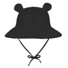 Zando Baby Sun Hat Bucket Hat Wide Brim Beach Caps Toddler Hats For Boys With Bear Ears Infant Summer Hat For Girls Black 0-6Mon