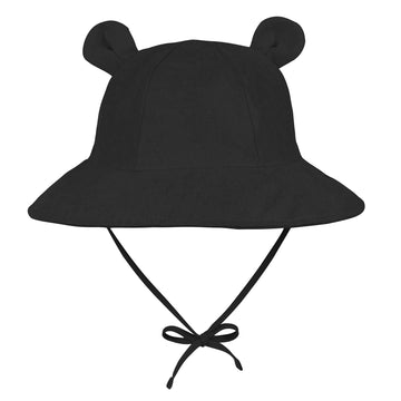 Zando Baby Sun Hat Bucket Hat Wide Brim Beach Caps Toddler Hats For Boys With Bear Ears Infant Summer Hat For Girls Black 0-6Mon