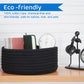 Hispqser 2Pack Black Woven Baskets, Natural Small Cotton Rope Storage Cute Round Decorative For Toys Decorative Hamper For Nurse