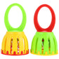 Handheld Jingle Ring Sleigh Bells: 2Pcs Cartoon Handbell Party Rattle Kids Bell Rattle Luminous Handbell Musical Instrument