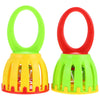 Handheld Jingle Ring Sleigh Bells: 2Pcs Cartoon Handbell Party Rattle Kids Bell Rattle Luminous Handbell Musical Instrument