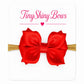 TinyShiny_Satin Ribbon Hair Bow with Baby Soft Headband for NewBorn  Style5 (Red)