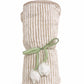 Hi mom Baby Hooded Towel, Soft Striped Texture, with Decorative Floral Ribbon (Brown, 50X110)