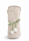 Hi mom Baby Hooded Towel, Soft Striped Texture, with Decorative Floral Ribbon (Brown, 60X120)