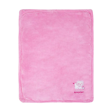 NAMAN Reversiable Ultrasoft Newborn Baby Wrapper Baby Blanket for Baby boy and Baby GirlPink_Cartoon.Emb.