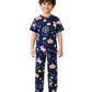 ANTHRILO Summer Carnival Circus Short Sleeve Pyjama Set  Navy