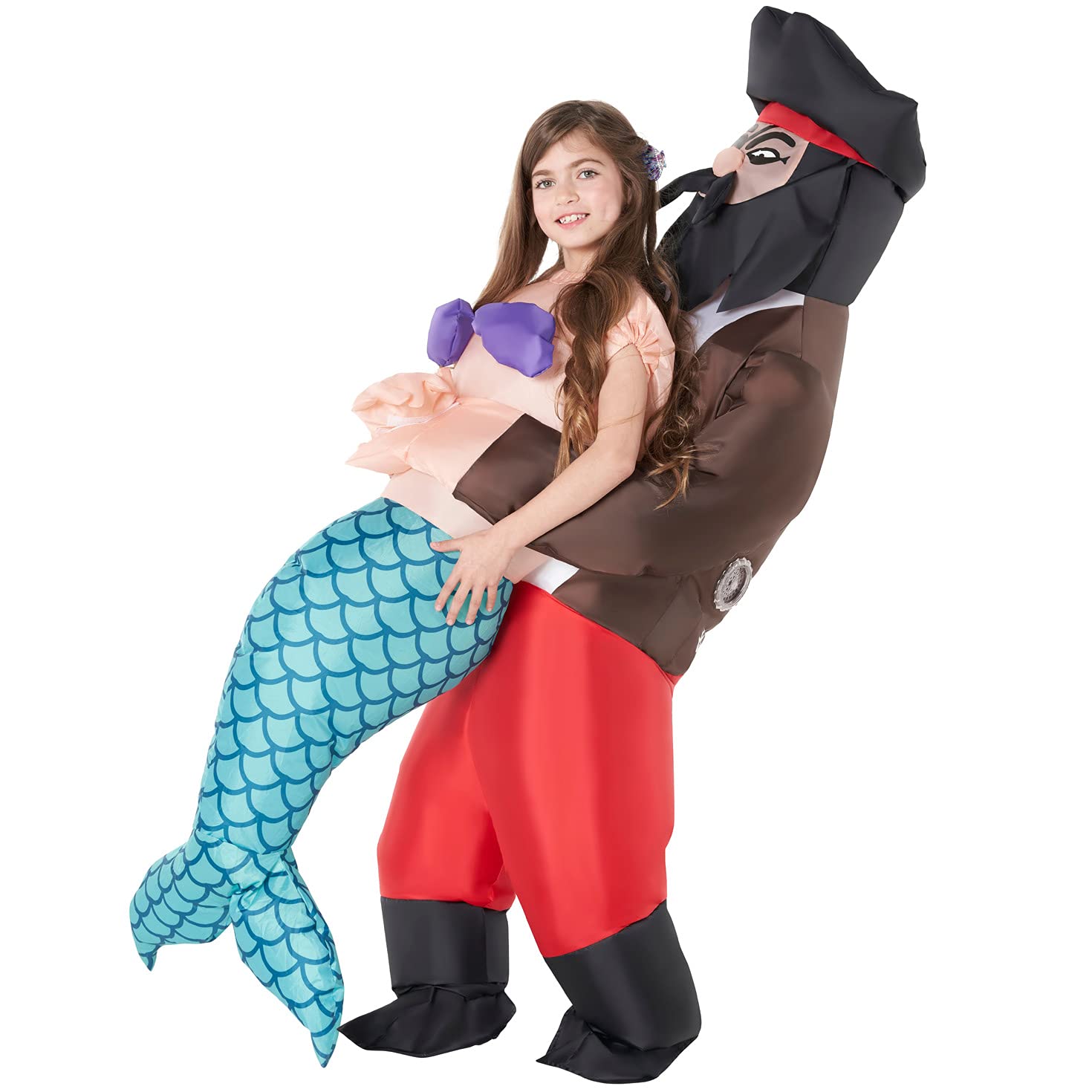 Morph Inflatable Mermaid Costume Kids, Blow Up Pirate Costume Children, Mermaid Inflatable Costumes for Girls