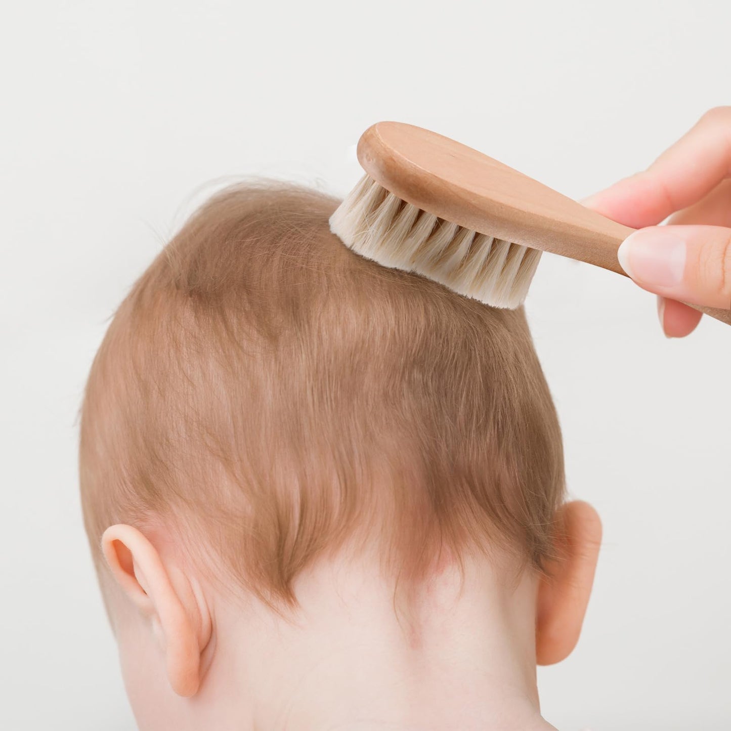 Haakaa Wooden Baby Hair Brush For Newborns And Toddlers Baby Brush Natural Soft Goat Bristles Hairbrush, Ideal For Cradle Cap, P