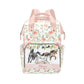 Noverbibi Personalized Cute Diaper Bag Backpack with Name Customized Floral Horse Mommy Bags for Moms with Muti Pockets Custom P