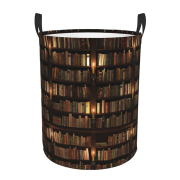 Pevtufa Bookshelves Foldable Laundry Basket Organizer,Fabric Clothes Toy Storage Basket Nursery Hamper Storage Bin For Household