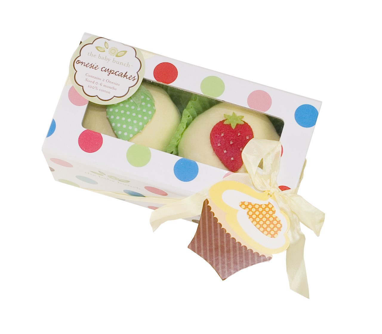 The Baby Bunch Cupcakes Box of Two - Yellow, 0-6 Months