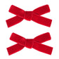 Cute 3.2' Red Assorted Velvet Bow Hair Clips For Baby Girls, Toddlers, Kids, And Teens - 2 Pack
