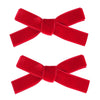 Cute 3.2' Red Assorted Velvet Bow Hair Clips For Baby Girls, Toddlers, Kids, And Teens - 2 Pack