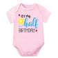 Lillypupp Monthly Milestone Six Months Birthday Unisex Cotton Baby Romper For New Born. Its My Half Birthday Baby Boy Girl Dress