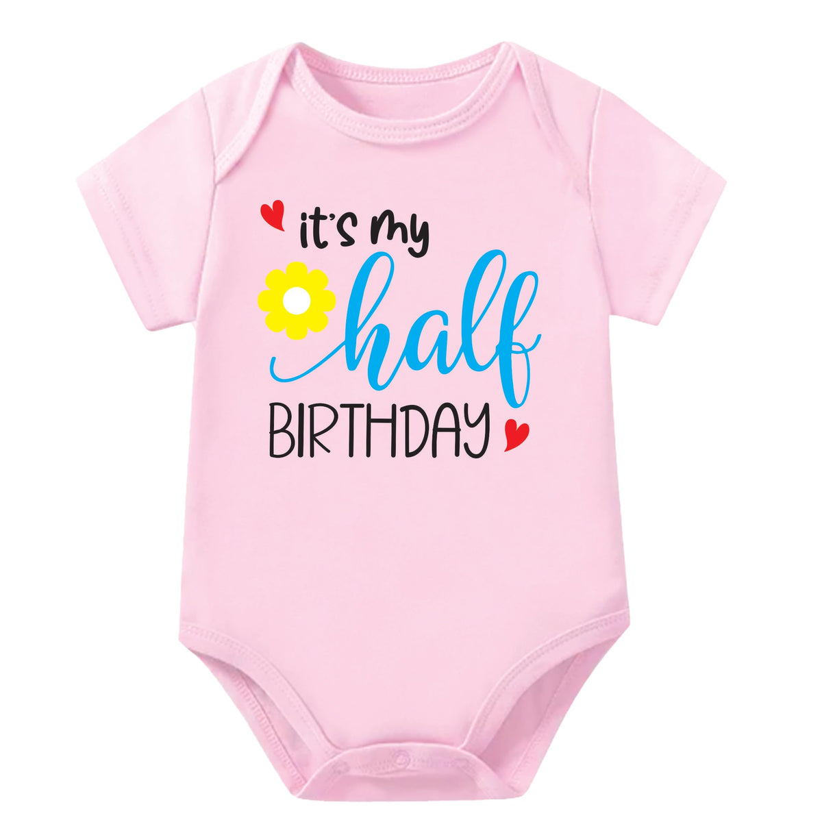 Lillypupp Monthly Milestone Six Months Birthday Unisex Cotton Baby Romper For New Born. Its My Half Birthday Baby Boy Girl Dress