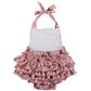 China Rose 50'S Floral Ruffles Rompers Backless Dress Bathing Suit Swimwear (0-12 Months,Pink)