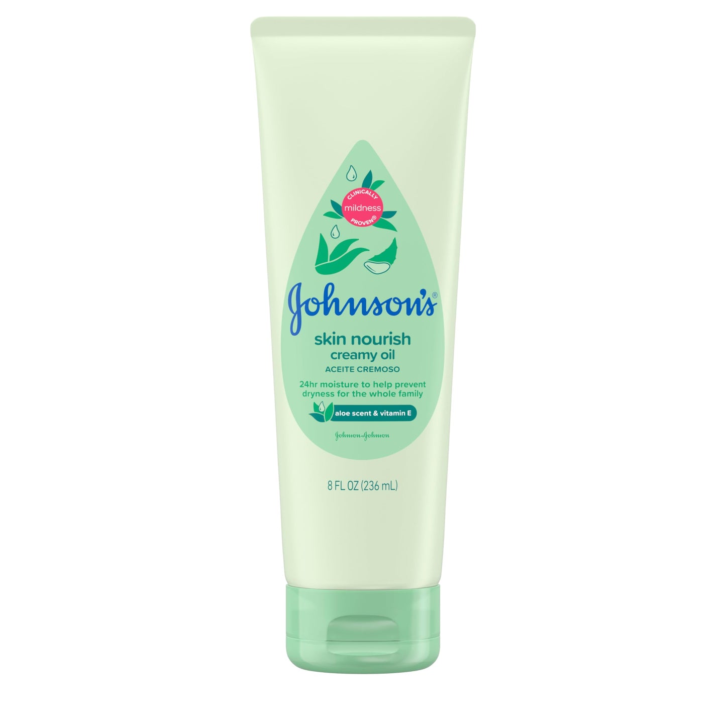 Johnson'S Skin Nourish Creamy Oil, Aloe Scent & Vitamin E, Creamy Oil Helps Prevent Dryness & Moisturizes Baby'S Delicate Skin F