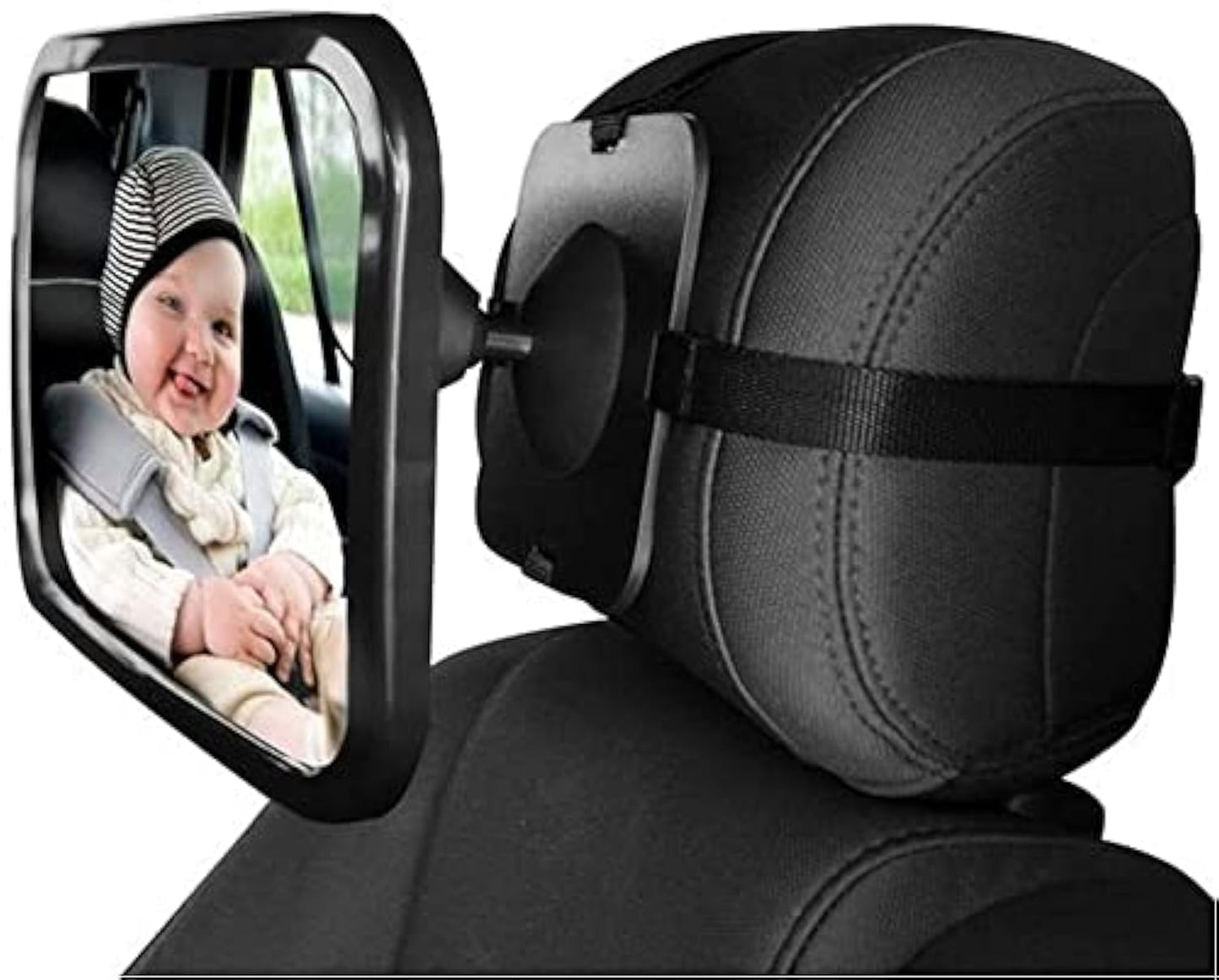 Dorart Rear Facing Baby View Mirror For Child Safety Car Seat - Crystal Clear Reflection Via Crash-Tested & Shatterproof Convex