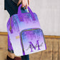 Artsadd Custom Made Diaper Bags For Men Women, Customized Gradient Purple Glitter Diaper Bag Cute Tote Bags Personalized Mommy N