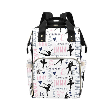 Personalized Diaper Bag Backpack for Women, Custom Name Nursing Mommy Daypack, Diaper Bag for Girls Boys, New Mom Gifts (Dancing