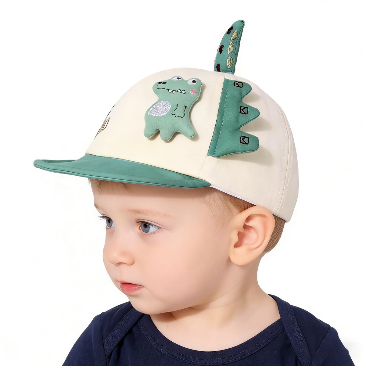 Snowie Soft Dinosaur Baseball Baby Cap For Baby Boy 03 Years, Upf50+ Short Brim Sun Hat Cute Children Cap Summer Outdoor Beach 