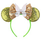 Foeran Mouse Ears Headbands Shiny Bows Mouse Ears Glitter Party Princess Decoration Cosplay Costume For Girls Women (Butterfly/G