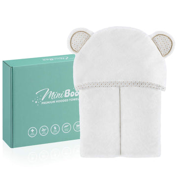 Miniboo Hooded Baby Towel - Ultra-Soft And Hypoallergenic Rayon From Bamboo Baby Towels For Newborns, Infants, And Toddlers - Su
