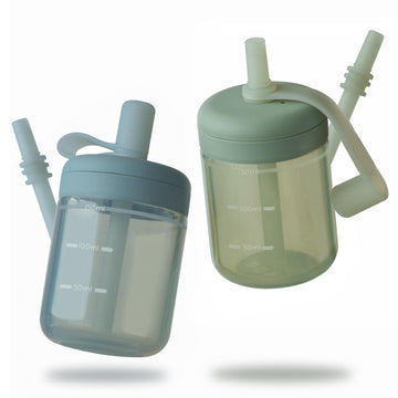Moonkie Baby Straw Cup | Silicone Toddler Sippy Cup Training Cup With Straw Lid | Bpa-Free Drop-Proof Baby Cup | Baby Led Weanin