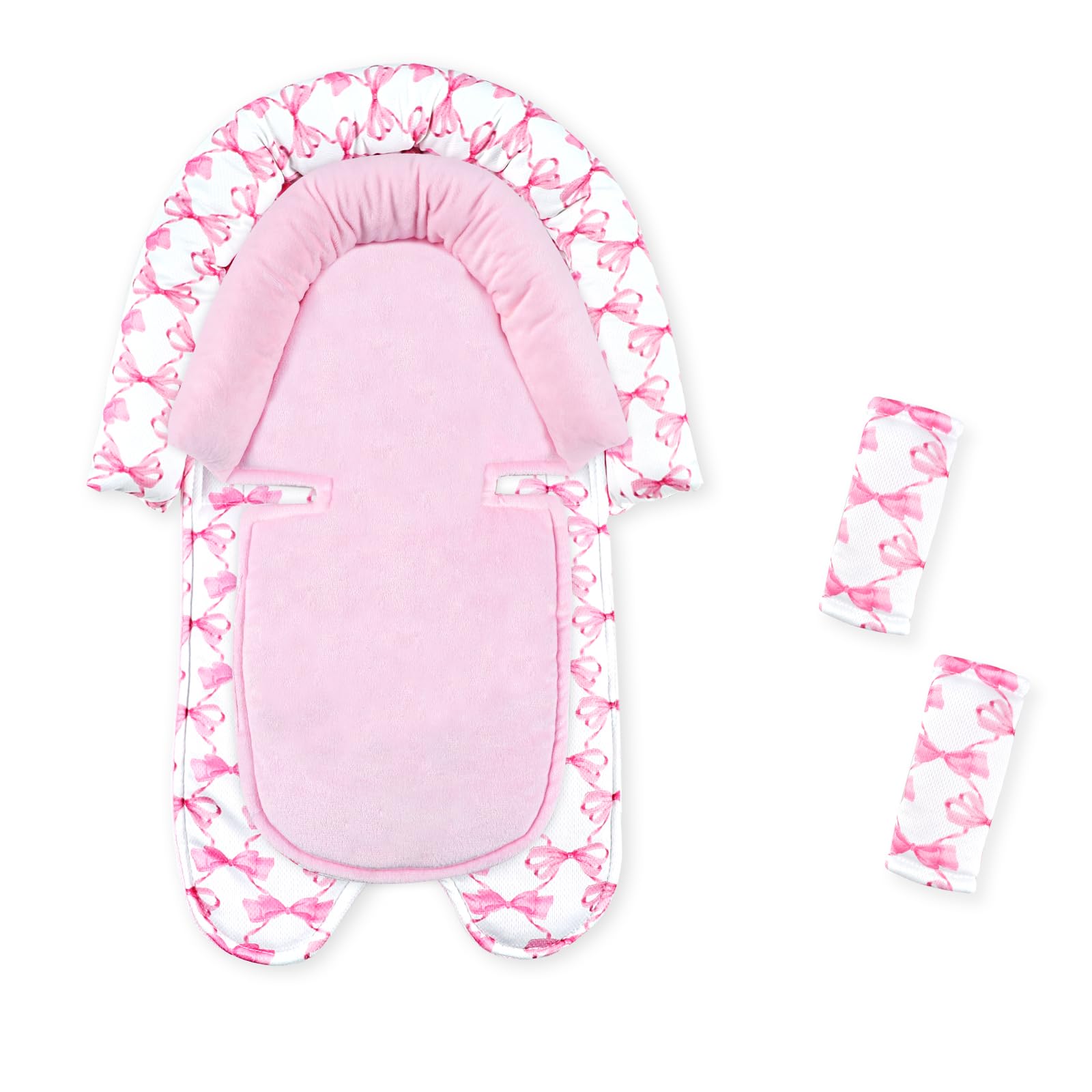 HNHUAMING Infant Car Seat Insert, Baby Car Seat Head & Body Support with 2 Straps Pads, Ultra Soft Newborn Preemie Carseat Inser